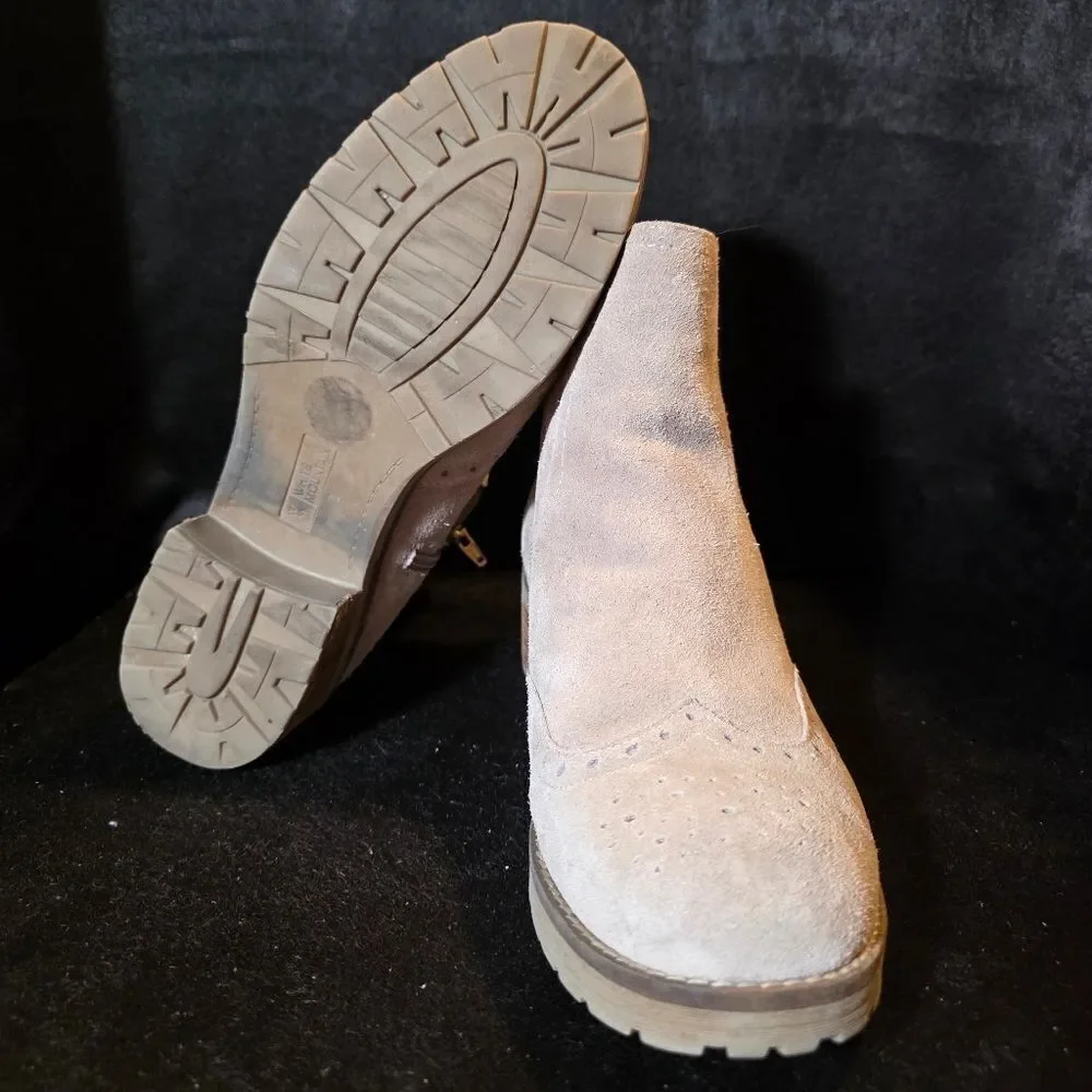 White Mountain Women's Suede Ankle Boots - Light Tan Size 10